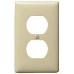 Bryant Electric NPJ8I Midway Wallplate, 1 Gang, 4.88 in H x 3.13 in W, Nylon, Ivory