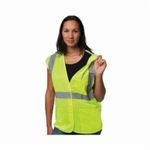 PIP® 302-5PMVLY-L 302-5PMV Safety Vest, L, Hi-Viz Lime Yellow, Polyester, Hook and Loop Closure, 3 Pockets
