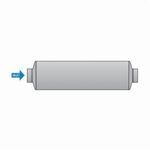 Donaldson® M090535 1-Style Round Muffler, 5 in Inlet x 5 in Outlet, 9.02 in Dia x 44.45 in L Body, 2338 to 3260 cfm