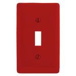 PREMISE WIRING NP1R Standard Wallplate, 1 Gang, 4.63 in H x 2.88 in W, Nylon, Red