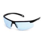 Pyramex® Ever-Lite® SB8660DT Unisex Safety Glasses, H2X Anti-Fog/Scratch-Resistant Lens Coating, Infinity Blue Lens, Wraparound Frame, Black Frame, Polycarbonate Frame, Polycarbonate Lens, Specifications Met: ANSI Specified