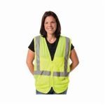 PIP® 302-MVGZ4PLY-L 302-MVGZ4P Safety Vest, L, Hi-Viz Lime Yellow, Polyester, Zipper Closure, 4 Pockets, ANSI Class: 2