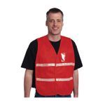 PIP® 300-1508/M-XL Incident Command Vest, M/XL, Red, Polyester, 42.1 in Chest, Hook and Loop Closure