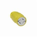 Woodhead® Super-Safeway® 2775 130142 Female Heavy Duty Locking Blade Connector, 250 VAC, 20 A, 3 Pole, 4 Wires, Yellow