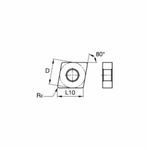 Kennametal® Kenloc™ CNMG432FW High Performance Turning Insert, CNMG Insert, Material Grade: K, P, 80 deg Diamond Shape, Negative Rake, Carbide, Manufacturer's Grade: KCP05