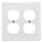 Bryant Electric NPJ82W Midway Wallplate, 2 Gangs, 4.88 in H x 4.94 in W, Nylon, White