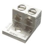 Panduit® Pan-Lug™ LAM2A1/0-14-6Y LAMA 2-Barrel Type LAM2A Mechanical Connector Lug, 14 to 1/0 AWG Stranded Aluminum/Copper Conductor, 1/4 in Stud, 1 Bolt Hole, Aluminum