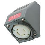 Wiring Device-Kellems Twist-Lock® Safety-Shroud® HBL2730AR Heavy Duty Safety Shroud Single Locking Receptacle, 480 VAC, 30 A, 3 Poles, 4 Wires, Gray/White