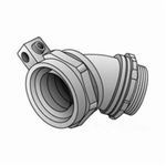 O-Z/Gedney 4Q-450L Ground-Tite® Conduit Connector, 1/2 in Trade, For Use With Liquidtight Flexible Metallic Conduit, Malleable Iron, Electroplated Zinc