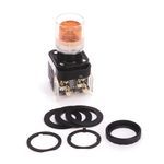 Rockwell Automation 800H-PRA16A Illuminated Pushbutton, 30.5 mm, 1NO-1NC Contact Configuration, Extended Head with Guard Operator, Amber