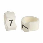 Brady® SCN36-7 Clip-Sleeve™ SCN Pre-Printed Wire Marker, 0.036 to 0.413 in Wire, 7 Legend, Black Legend, White Marker, Nylon