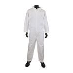 PIP® 3600/L 3600 BA Waterproof Chemical-Resistant Coverall, L, White, Microporous Fabric, 23.6 in Chest, 29.1 in L Inseam