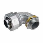 Crouse-Hinds Liquidator™ LT15090 Non-Insulated Liquidtight Conduit Connector, 1-1/2 in Trade, 90 deg Angle, Malleable Iron, Electroplated Zinc