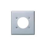 Leviton® 4934 Standard Size Wallplate, 2 Gangs, 4.5 in H x 4.56 in W, Steel, Steel