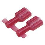 Panduit® Reel Smart™ DNF18-250FIB-3K DNF-FIB Vibration-Resistant Female Disconnect, 22 to 18 AWG Conductor, 0.25 in W x 0.032 in THK Tab, Butted Seam Barrel, Brass, Red, Insulated: Fully Insulated