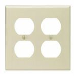Leviton® 86016 Standard Wallplate, 2 Gangs, 4.5 in H x 4.56 in W, Thermoset, Ivory