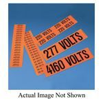 Panduit® PCV-480AY Style A Voltage Marker, 2-1/4 in Label Width, 9 in Label Length, Legend: 480 VOLTS, Black Legend, Orange Background, Vinyl