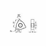 Kennametal® Kenloc™ WNMG431UN High Performance Turning Insert, WNMG Insert, Trigon Shape, Negative Rake, Carbide, Manufacturer's Grade: KCK20B