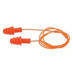 PIP® 267-HPR400C Ear Plug, 27 dB Noise Reduction, Self-Sealing Flange Shape, ANSI S3.19-1974, Reusable, Corded Design