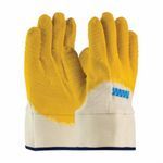 PIP® Armor® 55-3273 Standard Chemical-Resistant Gloves, L, White/Yellow, Canvas/Jersey Lining, 10.2 in L, Resists: Abrasion, Cut and Liquid, Plasticized Safety Cuff