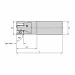 Kennametal® M4D100L1502C100L800 Mill 4™ Cylindrical Indexable Square Shoulder End Mill, 1 in Diameter Cutting, Straight Shank, 0.61 in Maximum Depth of Cut, Yes Through Coolant
