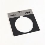 Rockwell Automation 800T Legend Plate,StandardHIGH-OFF-LOW, Package Quantity 1 ,Gray
