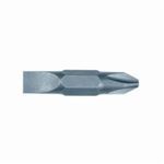 Klein® 32483 Double End Screwdriver Insert Bit, #2 x 1/4 in x Phillips®/Slotted Point, 1-1/4 in OAL, S2 Steel, Carbide