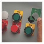 Brady® BMP® 71 TLS 2200® PTLEP-169-593 Raised Panel Square Pushbutton Label, 1.8 in W, White Legend/Background, B-593 Polyester
