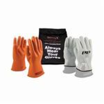 Novax® 147-SK-0/10-KIT Insulating Unisex Electrical Safety Kit, SZ 10, Goatskin Leather/Rubber, Orange, 11 in L, ASTM Class: ASTM D120/Class 0, 1000/1500 VAC/VDC Maximum Use