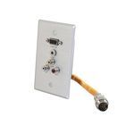 Quiktron® RapidRun® 60032 Multi-Format Wallplate, 1 Gang, 1 Port, Wall Mount