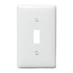 PREMISE WIRING NPJ1W Mid-Size Standard Wallplate, 1 Gang, 4.88 in H x 3.13 in W, Nylon, White