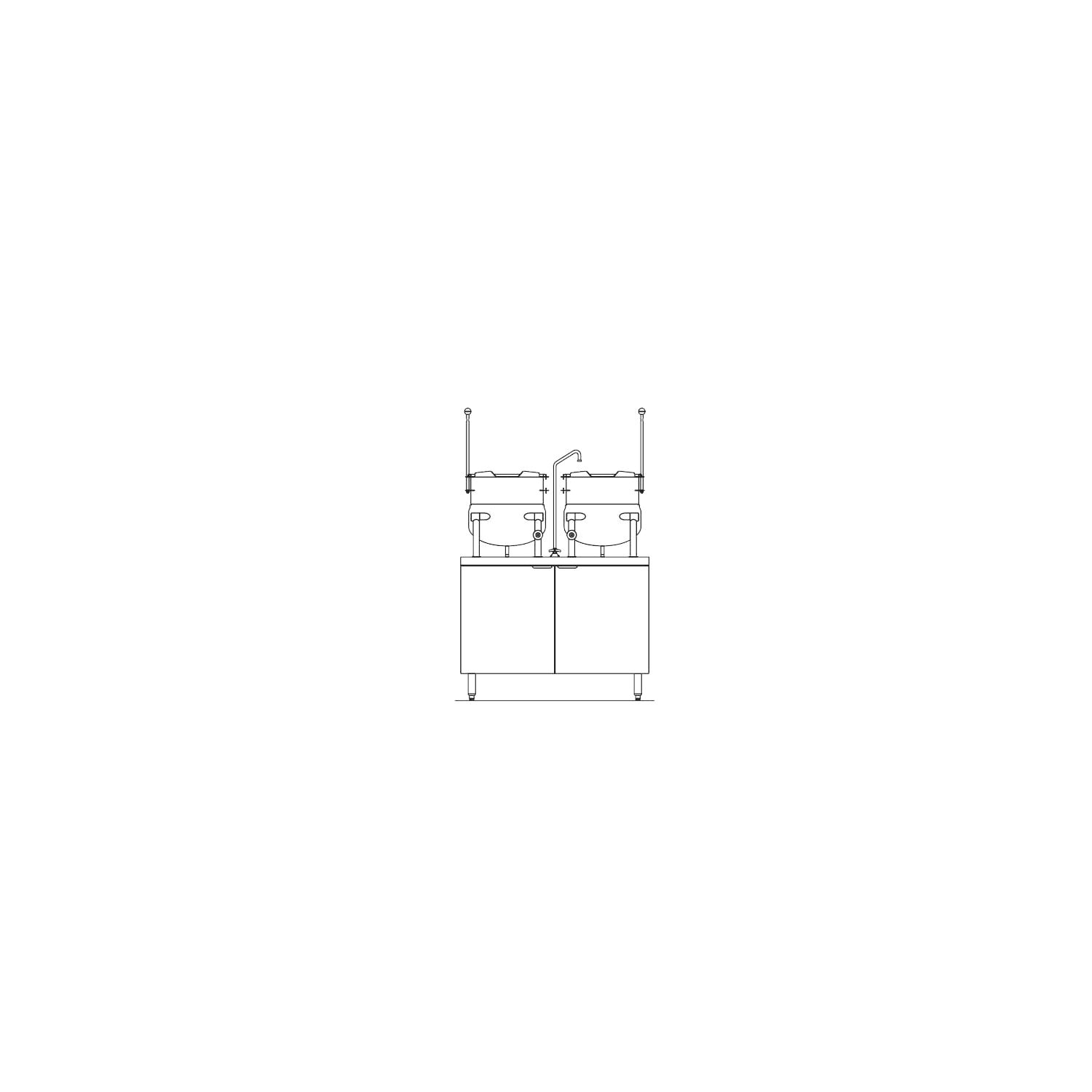 Blodgett CB42E-10-10K Kettle/Stand Assembly, Electric, 42" wide, (2) 10 gallon kettles, stainless steel exterior