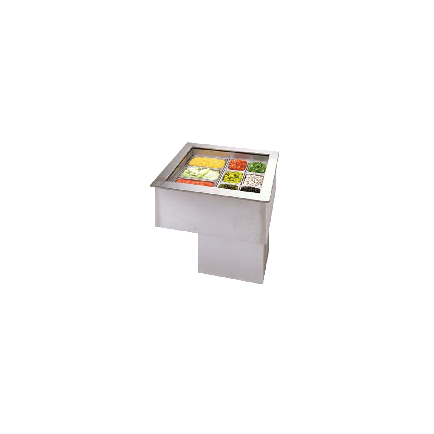 Apw Facw 4 Forced Air Cold Food Well Unit Drop In Self Contained Refrigeration 4 Pan Adjustable Thermostat Removable Air Curtain Assembly Singer Equipment Co