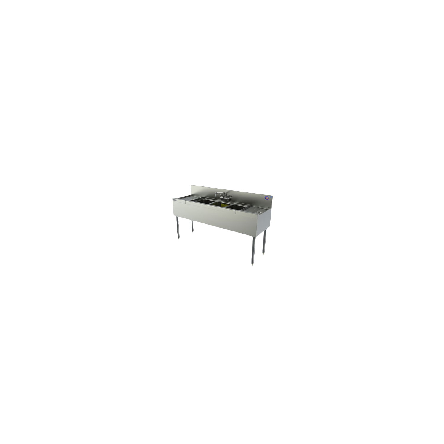 Perlick Ts73c Ts Series Underbar Sink Unit Three Compartment 84 W Perlick Ts73c Ts Series Underbar Sink Unit Three Compartment 84 W X 18 9 16 D 6 H Backsplash 10 Wide 14 Front To Back 1 4 Deep
