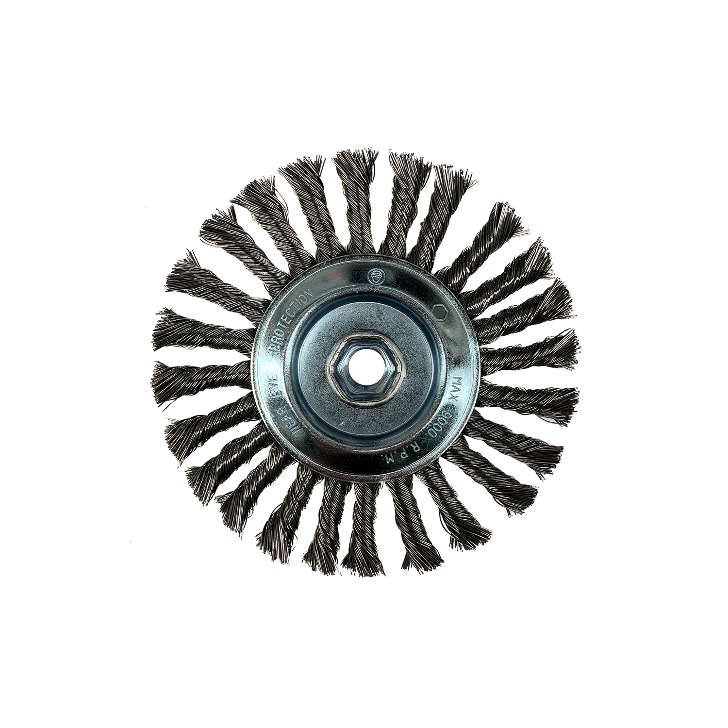 CGW 60505 Knot 6" Wire Wheel Brush Std. .020 Carbon 1/2" Face 1-3/8" Trim  5/8"-11 AH