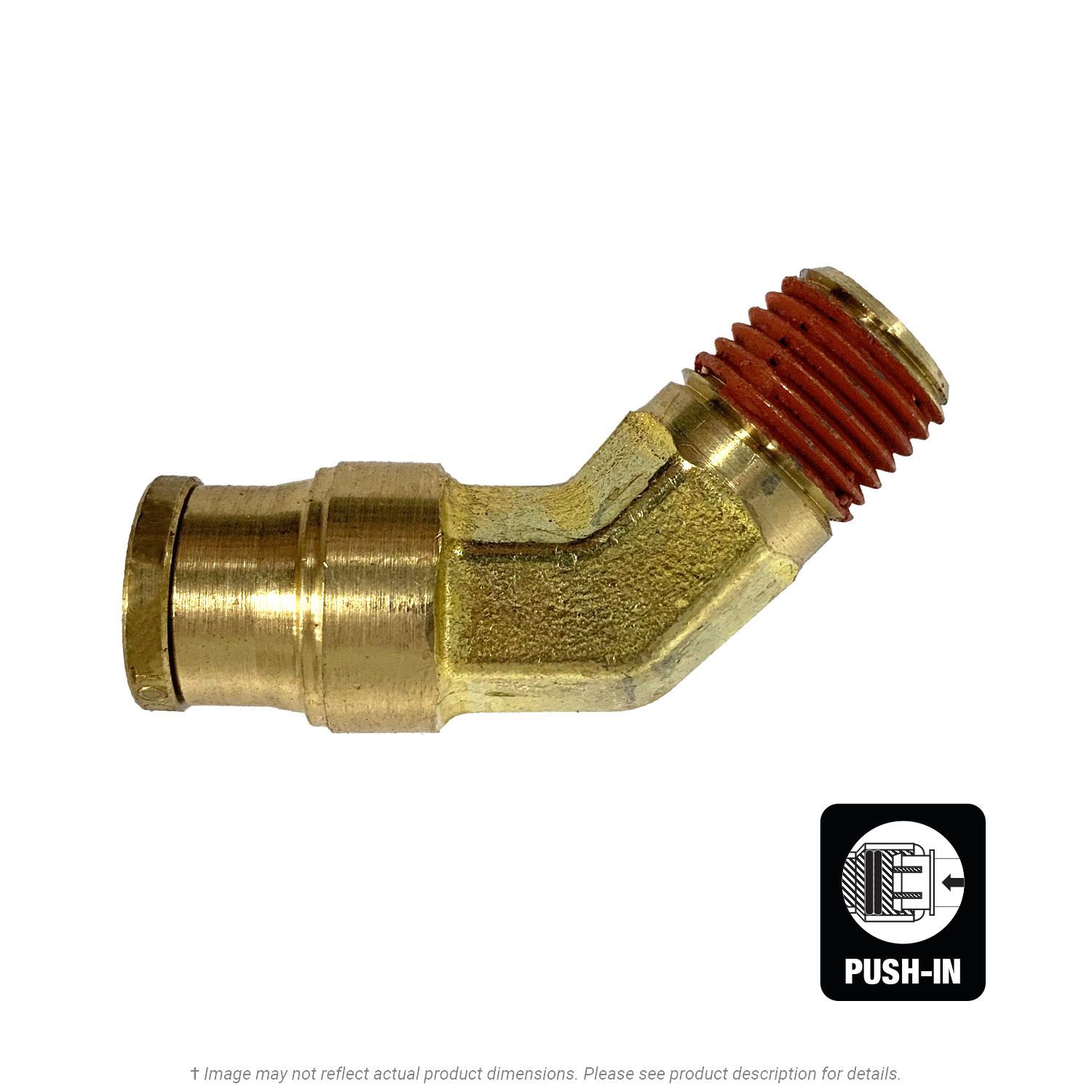 DOT Male 45° Push-To-Connect Elbow, 3/8 Tube x 3/8 MPT