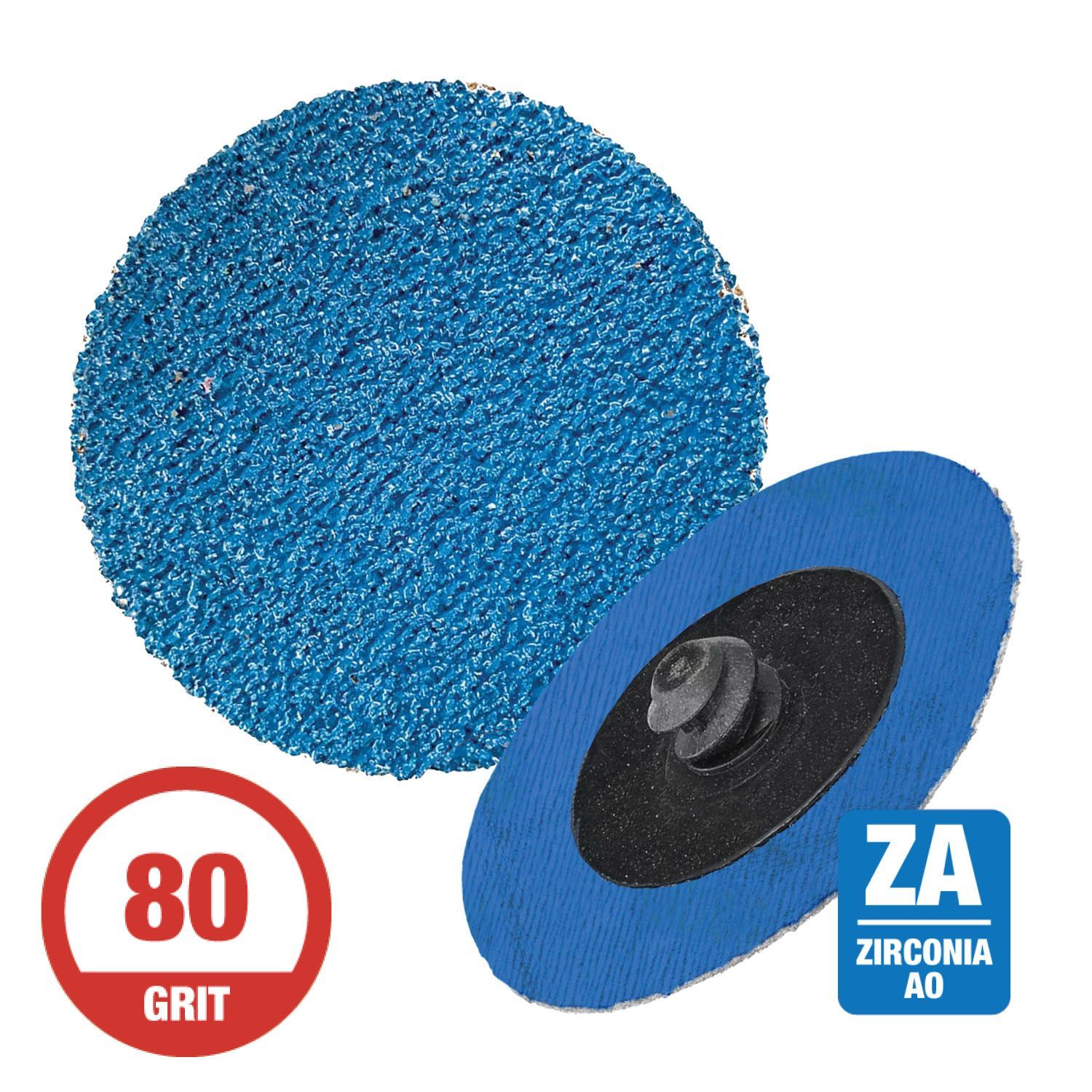 CGW 59574  3" Quick Change Disc Roll-On Arb. 80G  Zirconia 50 per Box
