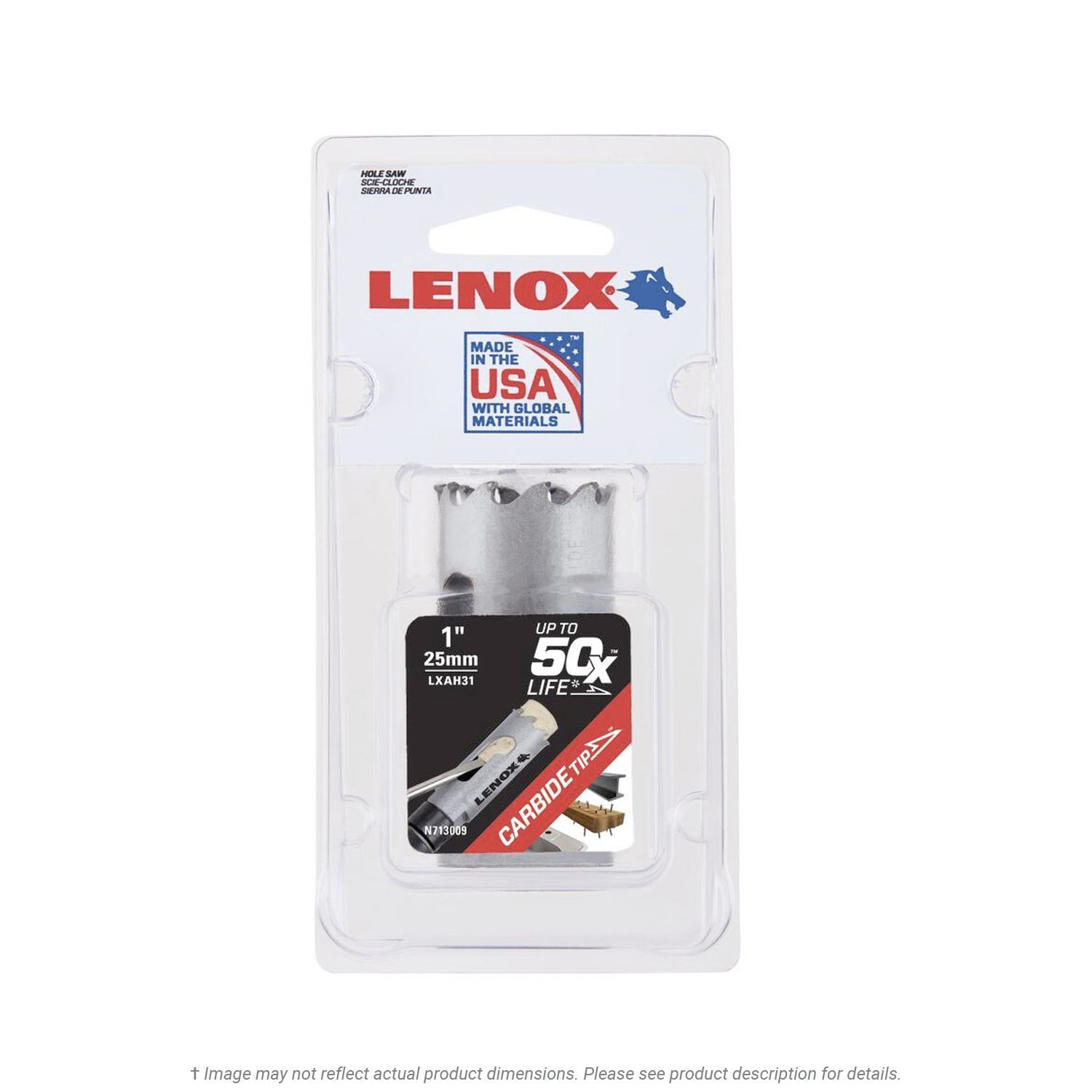 Lenox 1" Carbide Tipped Hole Saw, LXAH31
