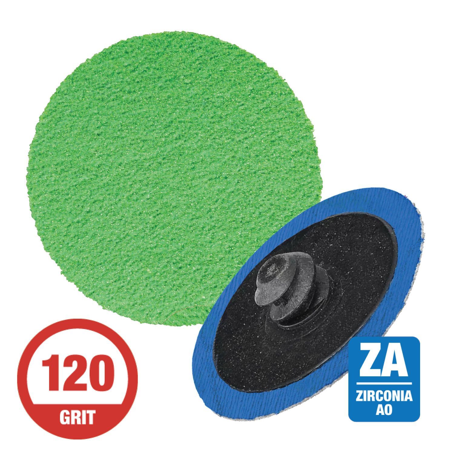 CGW 59593  2" Quick Change Disc Roll-On Arb. 120G  Zirconia Grind Aid 50 per Box