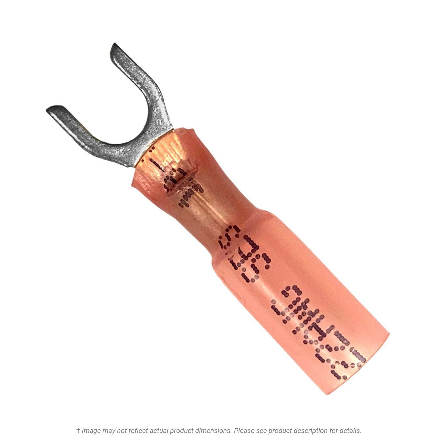 Heat Shrink Spade Terminal Red 22-18 AWG, #10 Stud - 50 Pack
