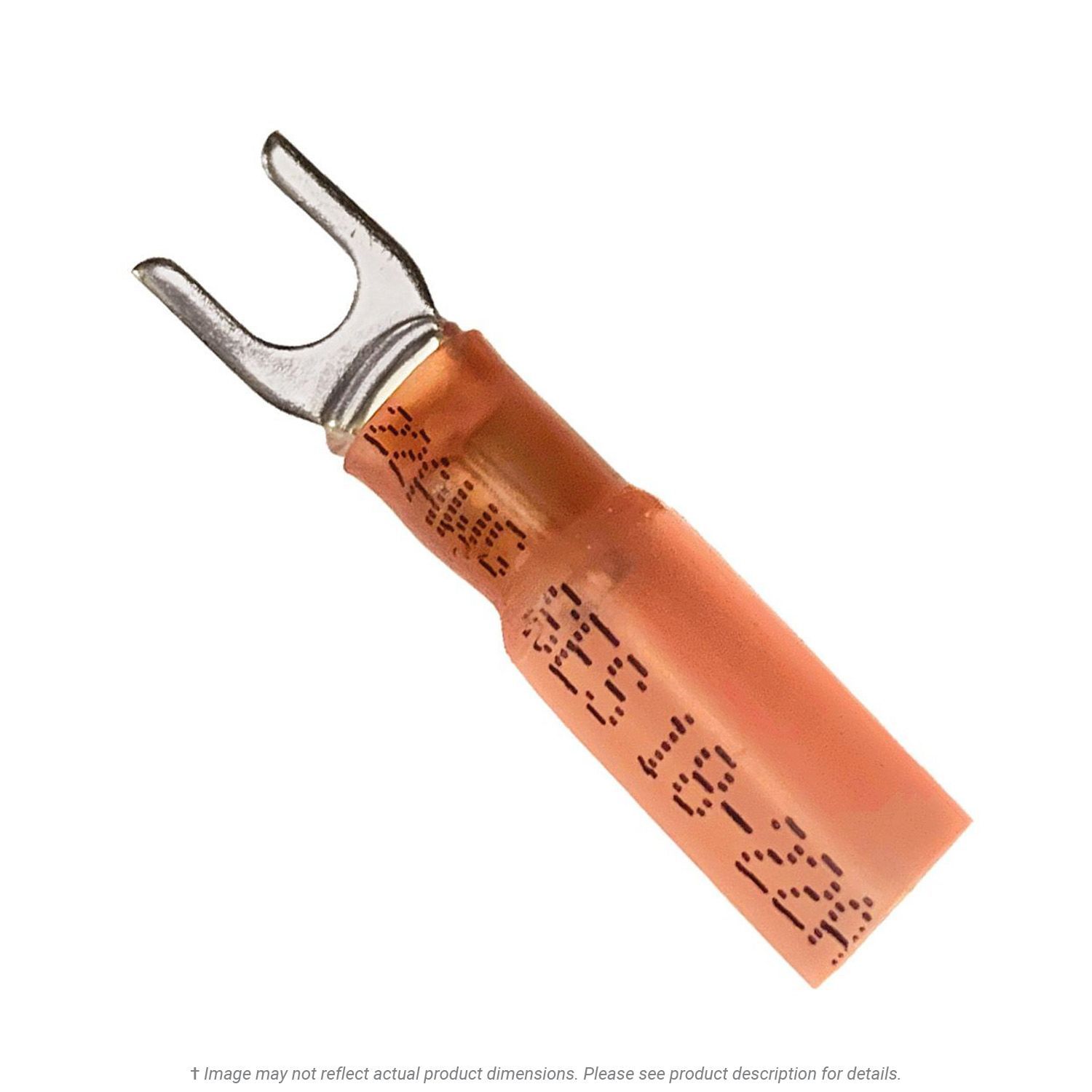 Heat Shrink Spade Terminal Red 22-18 AWG, #6 Stud - 50 Pack