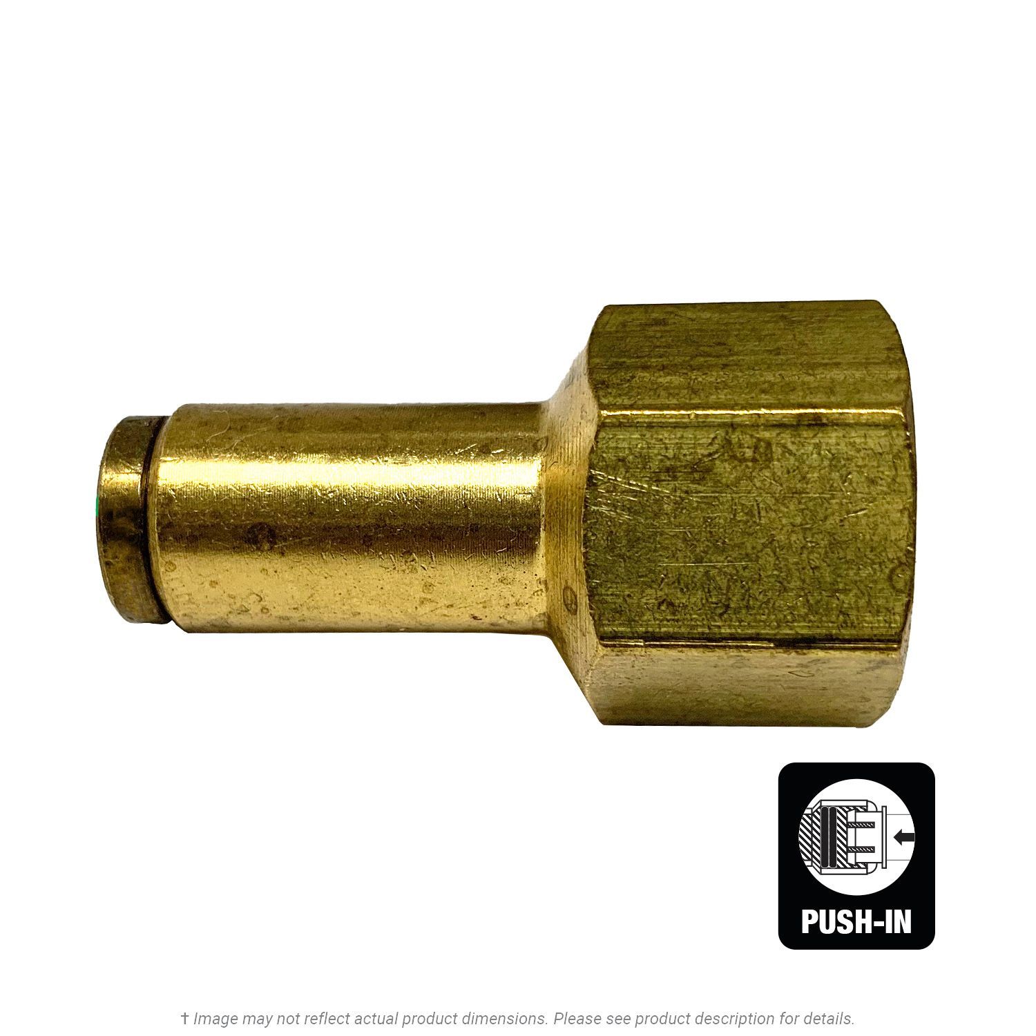 DOT Female Push-To-Connect Connector, 1/4" Tube x 1/8" FPT