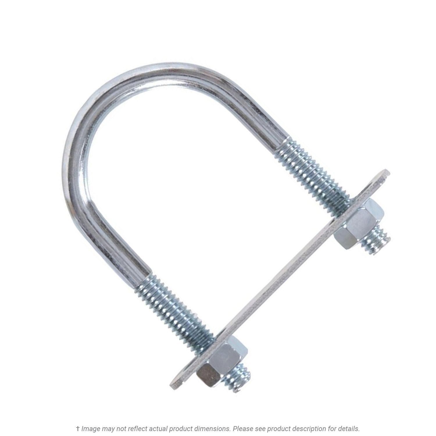 1/4"-20 x 1-1/2" Pipe x 3-1/2" Deep U-Bolt Zinc - 10 per Box