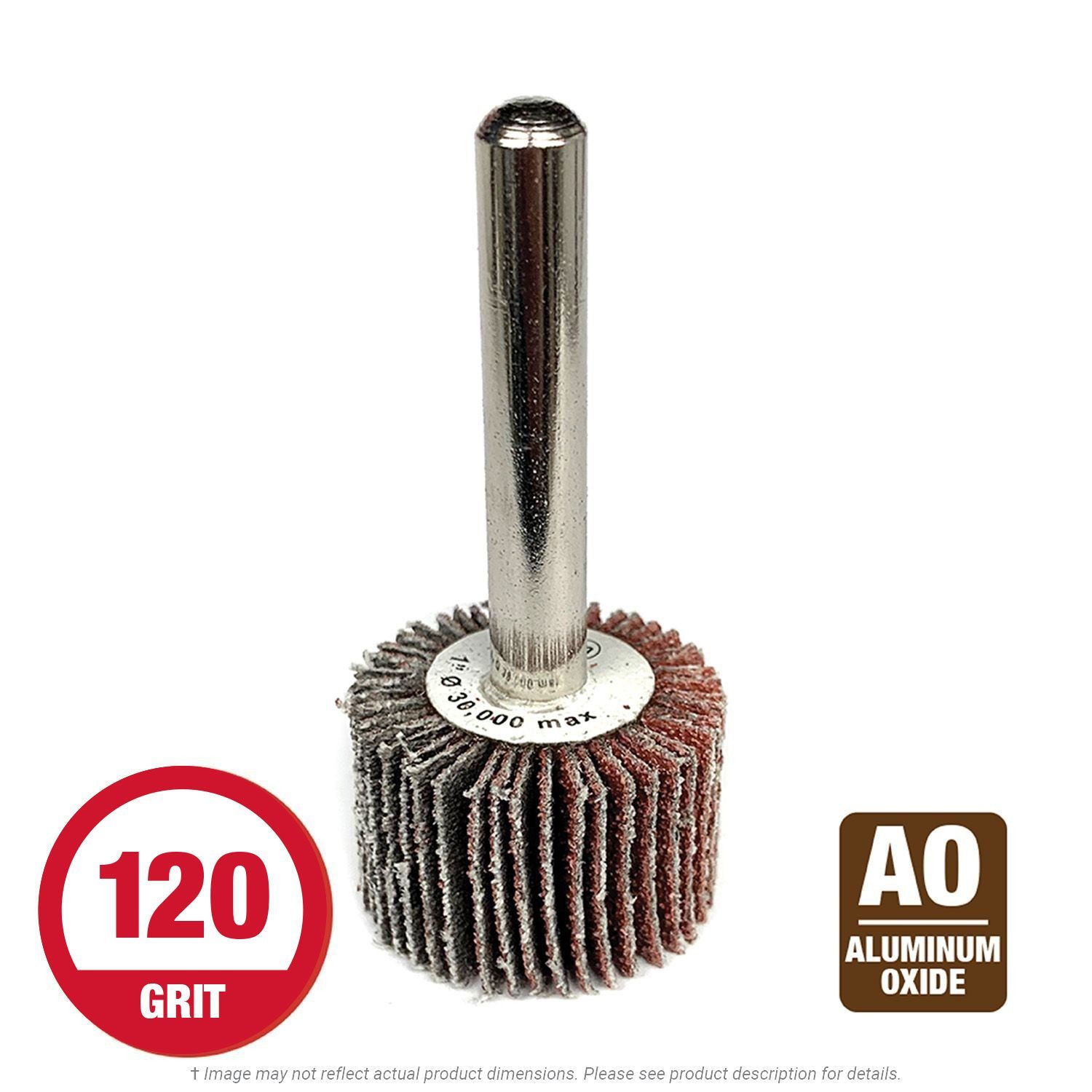 CGW 39923 Firm Flap Wheel 1-1/2" x 1" x 1/4" Shank 120G AO 10 per Box