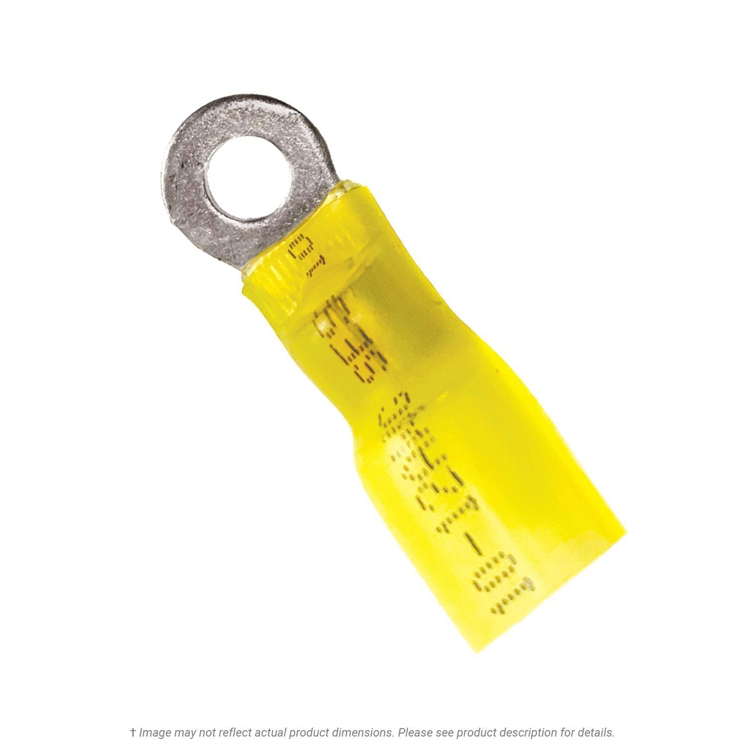 Heat Shrink Ring Terminal 12-10 AWG, #8 Stud - 50 Pack