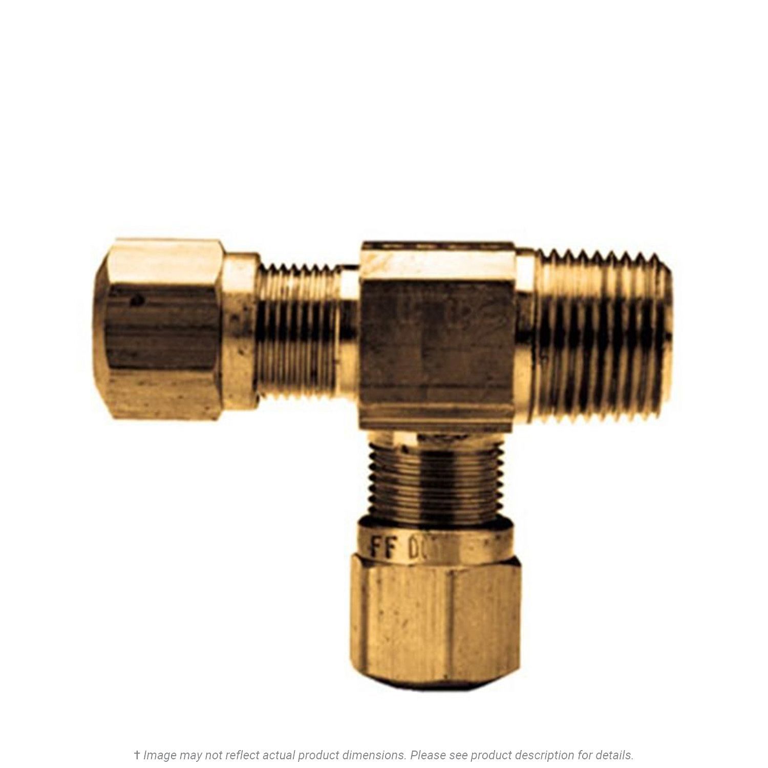 Brass DOT Male Run Tee 1/4" Tube x 1/8" MNPT x 1/4" Tube