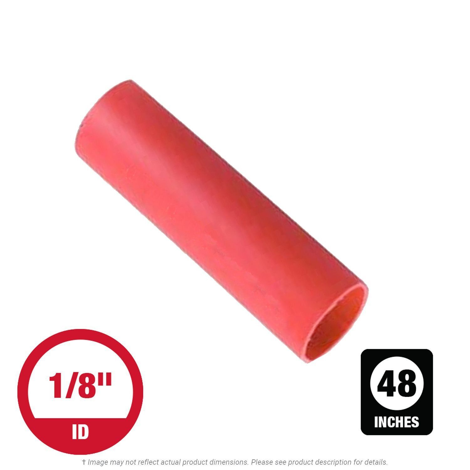 1/8" x 48" Flexible Dual Wall Adhesive-Lined Red Heat Shrink Tubing
