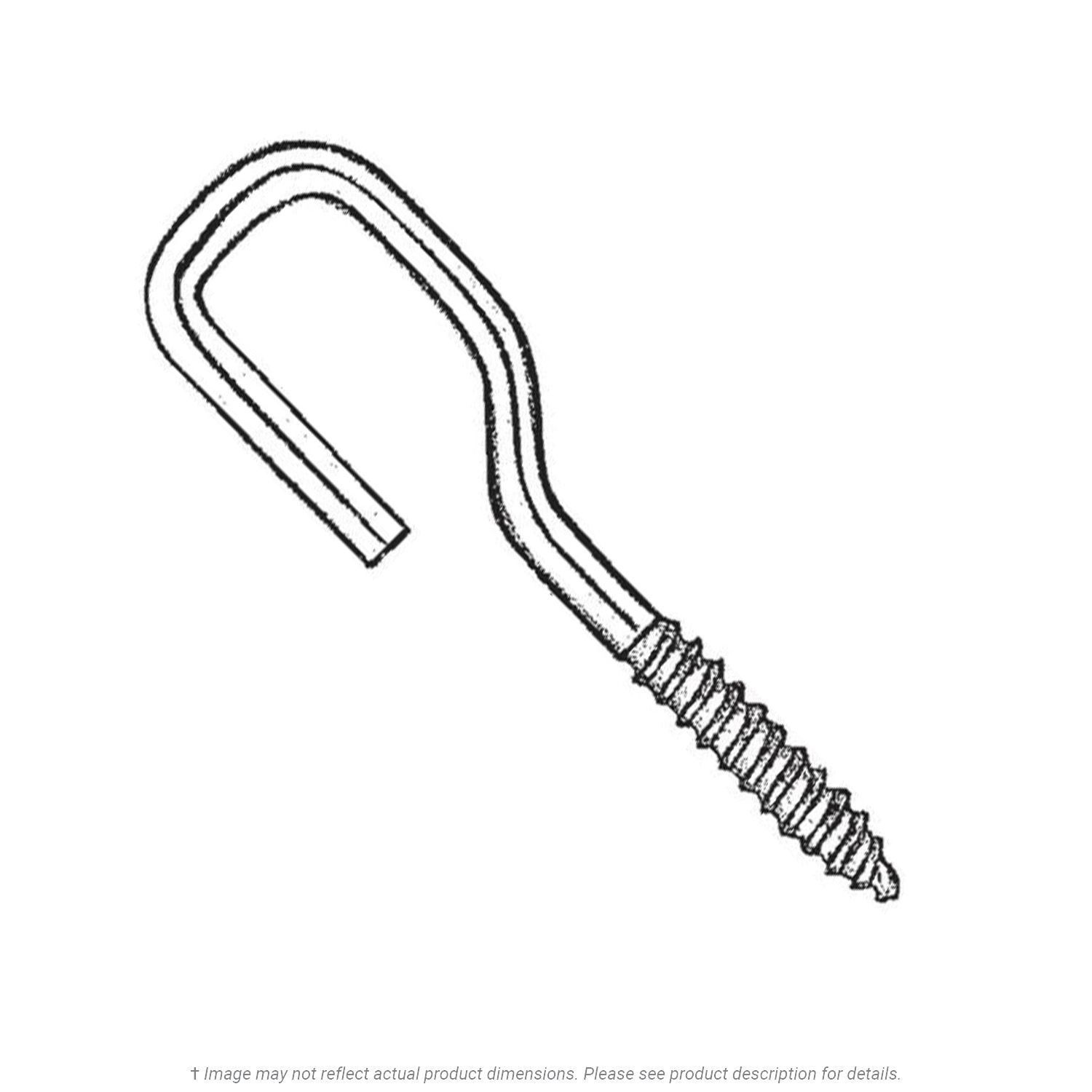 0.192" Wire x 3-1/2" Zinc Plated Parallel Hook - 100 per Box