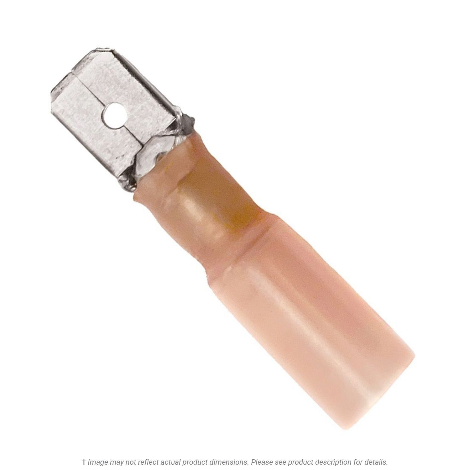 Heat Shrink Male Disconnect Red 22-18 AWG, 0.250" Tab - 50 Pack