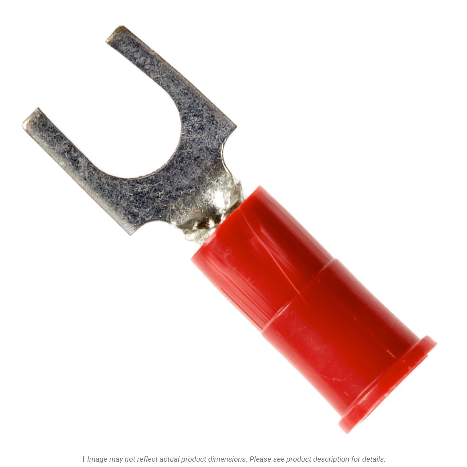 Nylon Insulated Block Spade Terminal Red 22-18 AWG, #10 Stud - 50 Pack